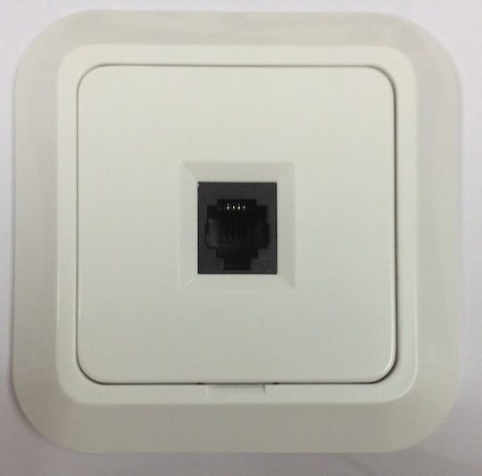 Aliberti Siros 575 Complete Single Telephone Socket White RJ11 71.08.12.100