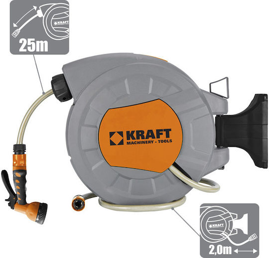 Kraft Automatic Watering Wind Wall Mounted with Hose 25m