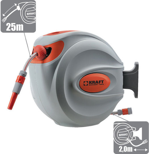 Kraft Automatic Watering Wind Wall Mounted with Hose 25m