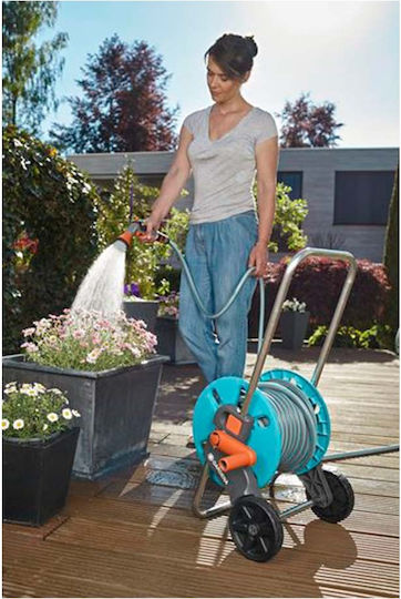 Gardena Classic Aquaroll Wheeled Garden Hose Reel for Hose up to 40m with Rewind Handle