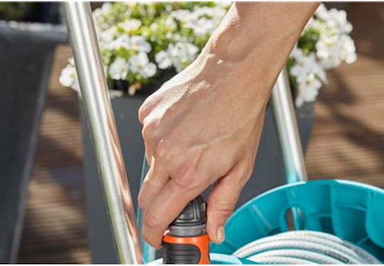Gardena Classic Aquaroll Wheeled Garden Hose Reel with Hose 20m with Rewind Handle
