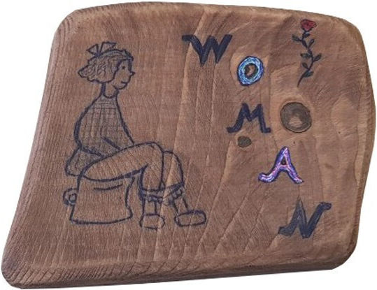 Nakaro Wood Πινακίδα WC Γυναικών 13x12cm ΚΑΡ-553
