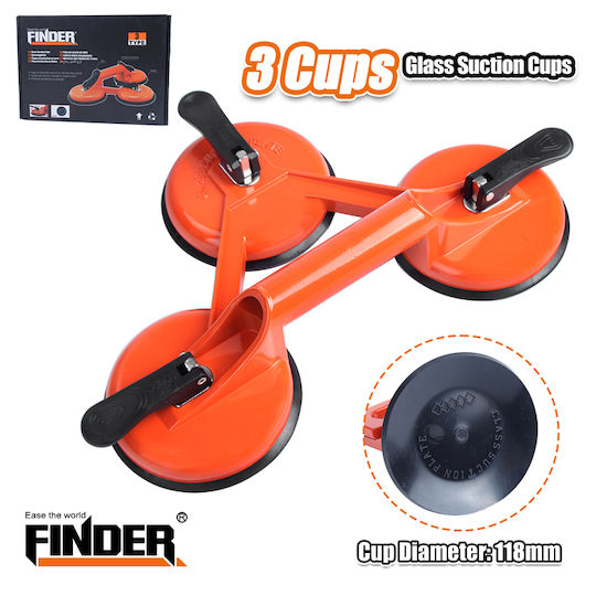 Finder Plastic Triple Work Suction Cup 120mm with Max Lifting Weight 80kg