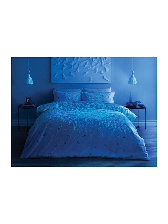 Tac Set Husă de Pilotă Dublă cu 4 Fețe de Pernă & 1 Cearsaf 200x220 Crystal