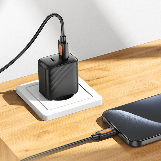 Borofone USB 2.0 Cable USB-C male - USB-A PD Μαύρο 1m 2363