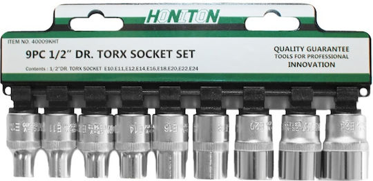 Honiton Καρυδάκια Αέρος Torx με Καρέ Υποδοχής 1/2" Σετ 9τμχ