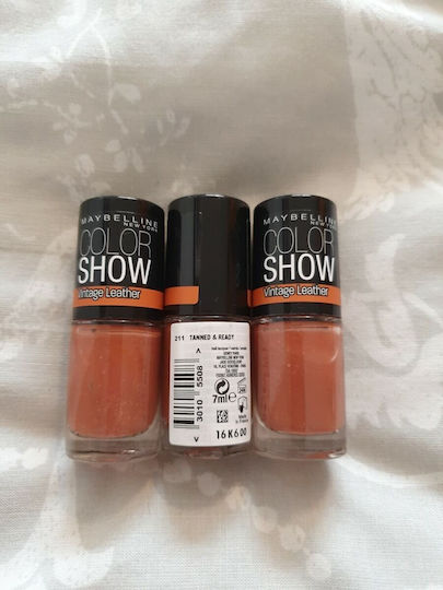 Maybelline Color Show Vintage Leather Glossy Βερνίκι Νυχιών Μακράς Διαρκείας 211 Tanned Ready 7ml