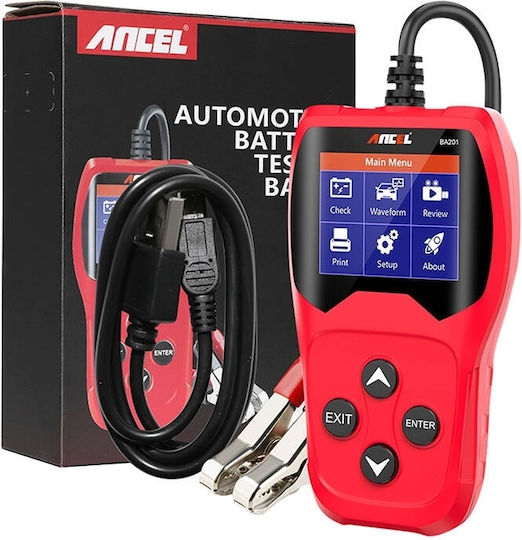 Ancel BA201 Digitale Batterietester mit Krokodilklemmen