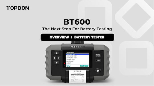 Topdon Analog Battery Tester with Crocodile Clips TD-BT600