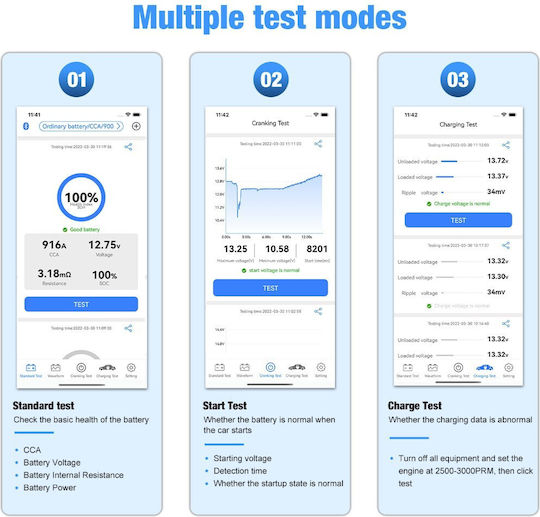 6v 12v Bluetooth Ios Android Αναλογικό Battery Tester