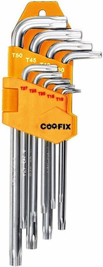 Coofix Σετ 9 Κλειδιά Torx σε Σχήμα L
