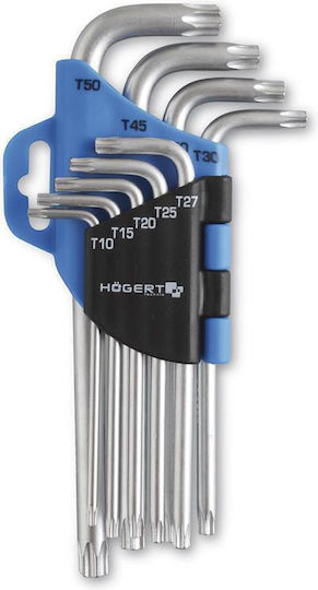 Högert Technik Σετ 9 Κλειδιά Torx σε Σχήμα L