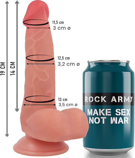 Rock Army Glass Dildo With Suction Cup 19cm