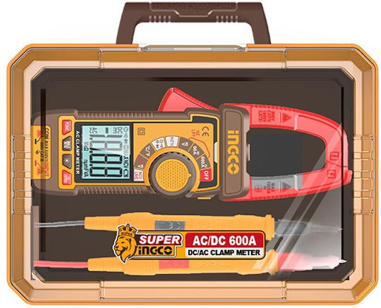Ingco Clamp Meter Digital 600A AC True RMS with Test Leads DCM66002