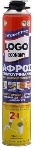 Logo Economy 2σε1 Αφρός Πολυουρεθάνης Χειρός Ελεγχόμενης Διόγκωσης 750ml