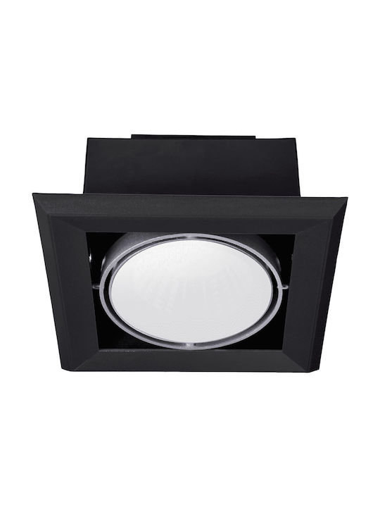 Eko Light Χωνευτό Σποτ με Ντουί GU10 Μαύρο 1τμχ