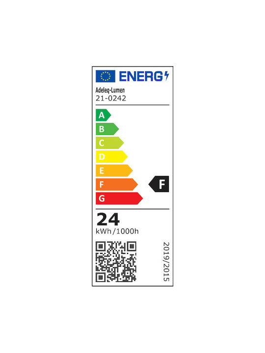 Adeleq Rotund Plastic Spot Încorporat cu LED Integrat și Lumină Alb Cald Alb 24.4x24.4cm. 1buc
