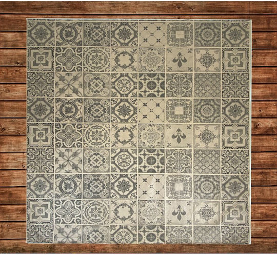 Vintage Fliesen Tischtuch Braun 80x80cm. 400Stück