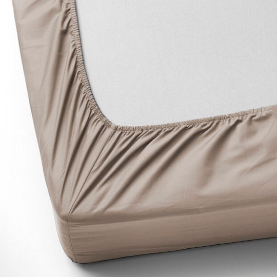 First Choice Σετ King Size 3τμχ 180x200εκ. με Λάστιχο Brown (mink)
