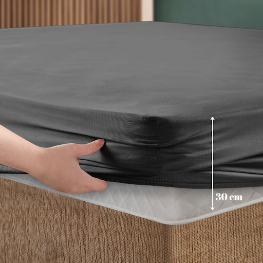 First Choice Σετ Υπέρδιπλο 3τμχ 160x200εκ. με Λάστιχο Anthracite