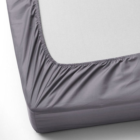First Choice Σετ King Size 3τμχ 180x200εκ. με Λάστιχο Gray (quicksilver)