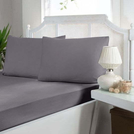 First Choice Σετ Υπέρδιπλο 3τμχ 160x200εκ. με Λάστιχο Gray (quicksilver)