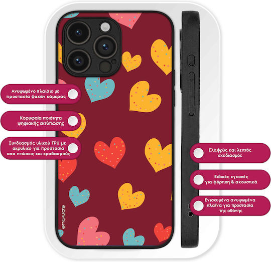 Carcasă din seria Sonique Heart pentru Oppo A80 5G Bordeaux