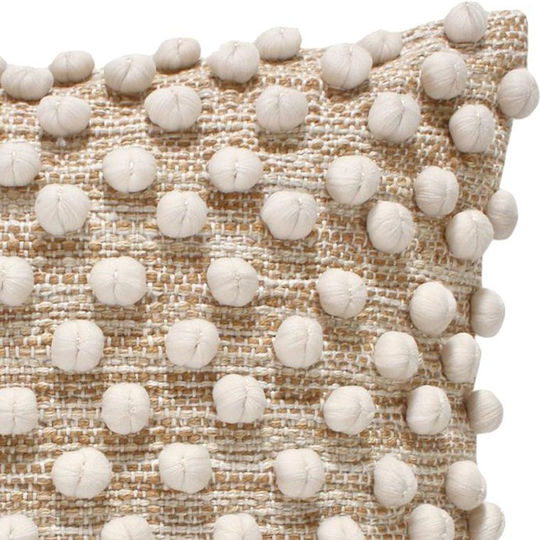 Inart Throw Pillow Finne Beige 45x45cm