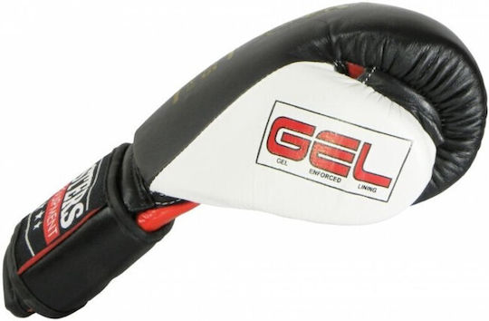 Sport Masters RBT-GEL Γάντια Πυγμαχίας Δερμάτινα για Αγώνα Μαύρα