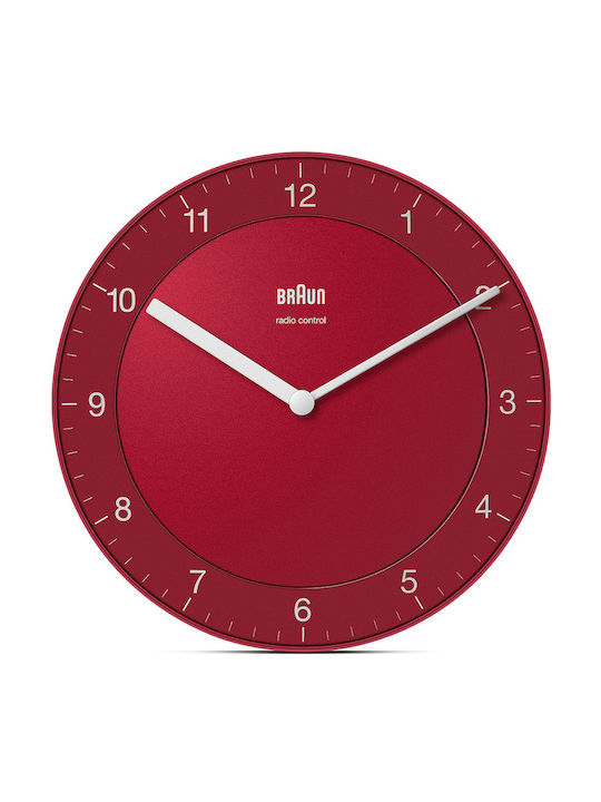 Braun Bc06r-dcf Ρολόι Τοίχου Κόκκινο Ø20cm