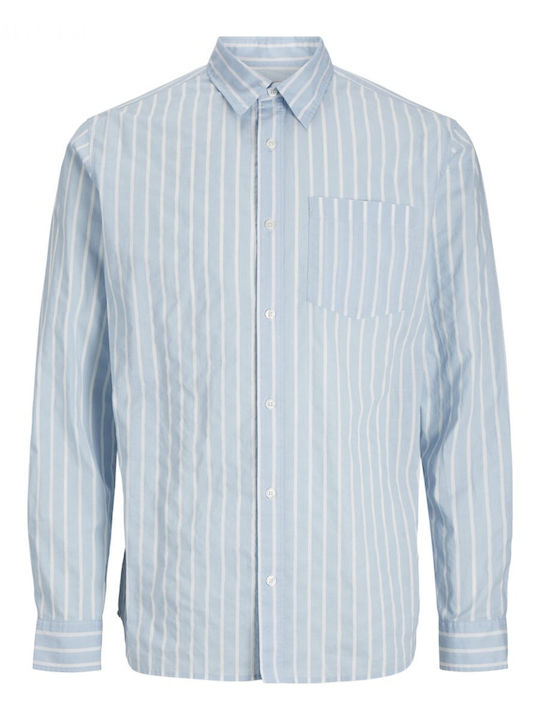Μακρυμάνικo Βαμβακερό Πουκάμισο Ριγέ Chambray Blue