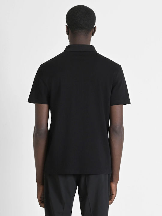 Polo Herrenbluse Kurzarm Schwarze