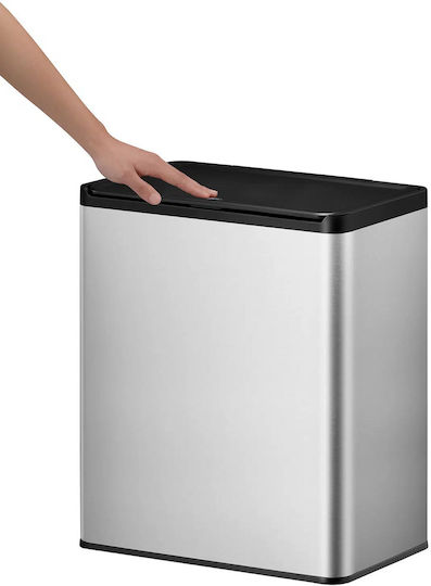 Eko Coș Essential Touch Reciclare Din Oțel Inoxidabil Împingeți Argintiu 40lt