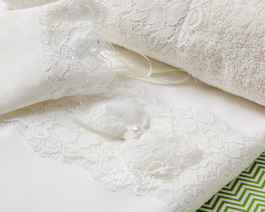 Lina Baby Set Bătături de Botez Ecru 3 Bucăți