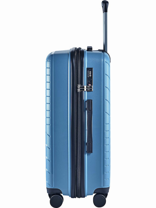 Lavor Cabin Hard Light Blue Travel Suitcase with 4 Wheels Height 55cm