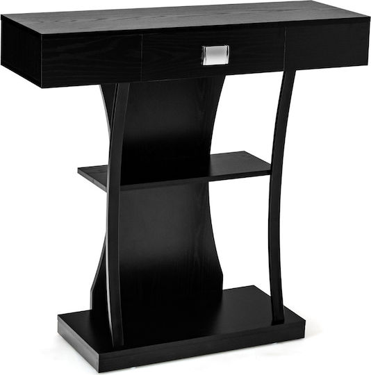 Console Table Wood & Metal Black L91xW30xH88cm