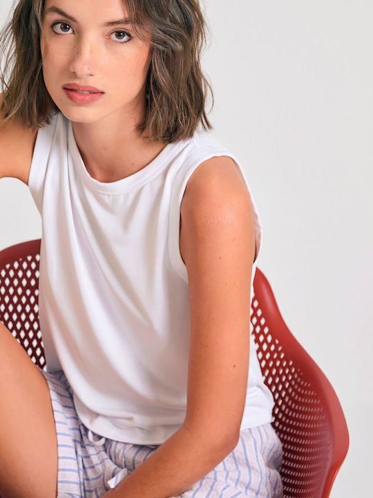 Women's Blouse Sleeveless White