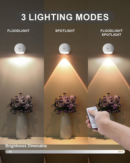 LED Emergency Light with Battery Powered, Motion Sensor and Remote Control 1pcs