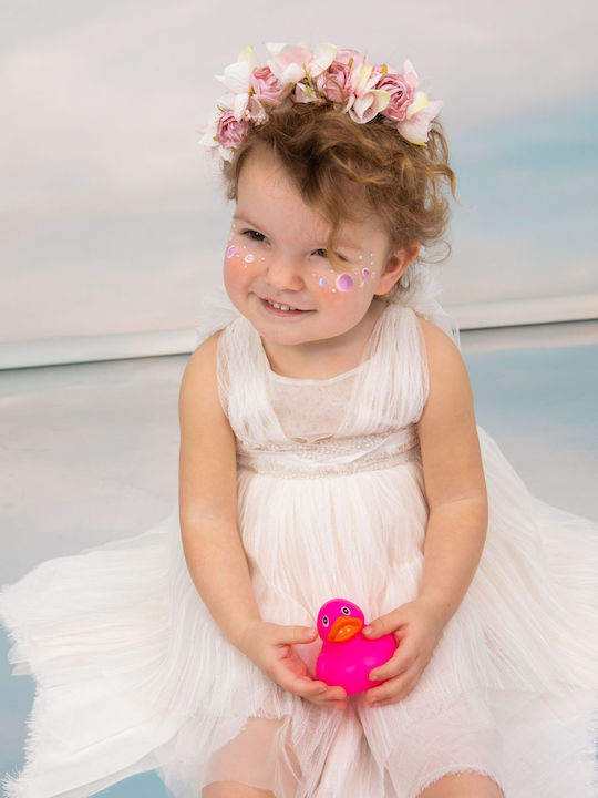 Bambolino Valentina Ecru Baptism Dress Made of Tulle