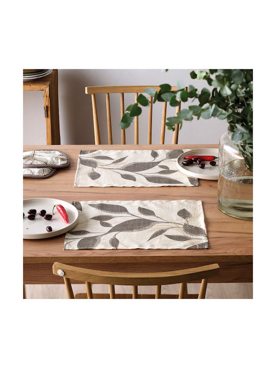 Kentia Loft Felce Σουπλά Υφασμάτινο Μπεζ 45x33cm 4τμχ