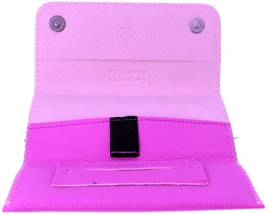 PO.S Pungă Pentru Tutun Din Piele Ecologică Violet Cu Buton 15x7.5cm