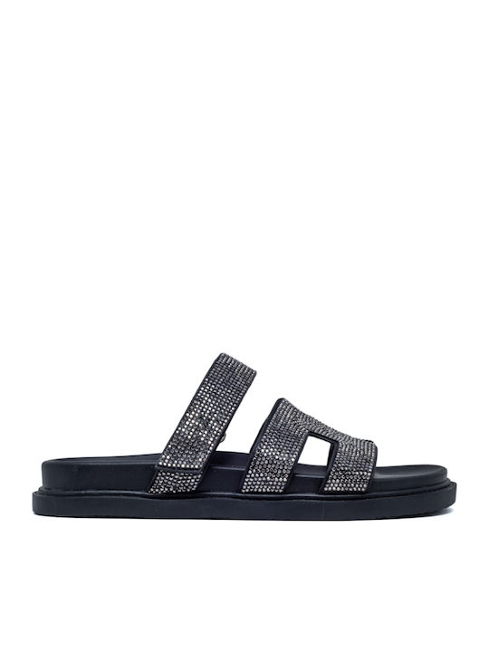 Women's Flat Sandals in Black Color