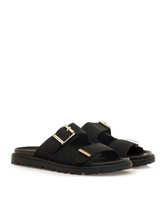 Flache Sandalen für Damen in Schwarz Farbe