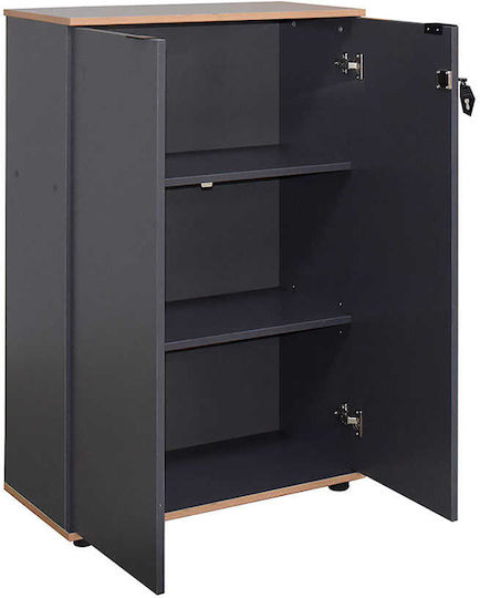 Office Cabinet Rio Wooden with Lock Anthracite 72x34x109cm
