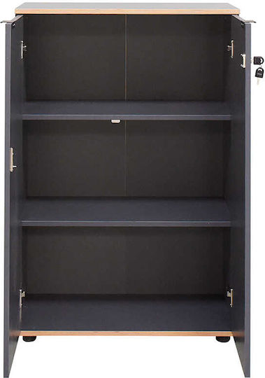 Office Cabinet Rio Wooden with Lock Anthracite 72x34x109cm
