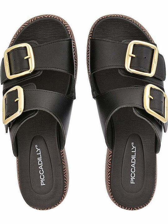 Flache Sandalen für Damen Anatomisch in Schwarz Farbe