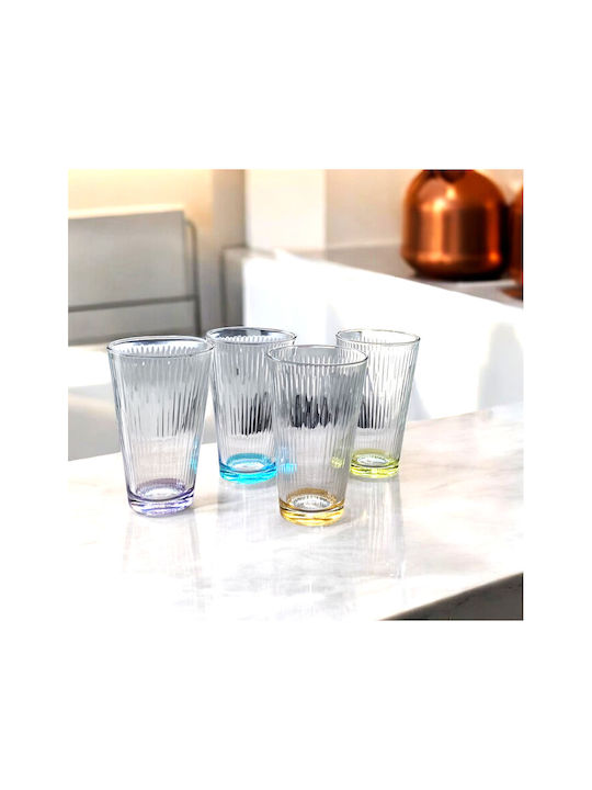 Gurallar Set of Glasses Water made of Glass in Purple Color 325ml 6pcs