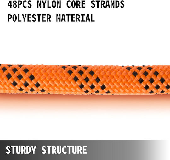 Polyester Rope 7/16" X 200' Loading Pulling Rope 8400 Pounds Breaking Strength Not Suitable for Climbing, Swinging, Mountaineering, Hanging People, etc