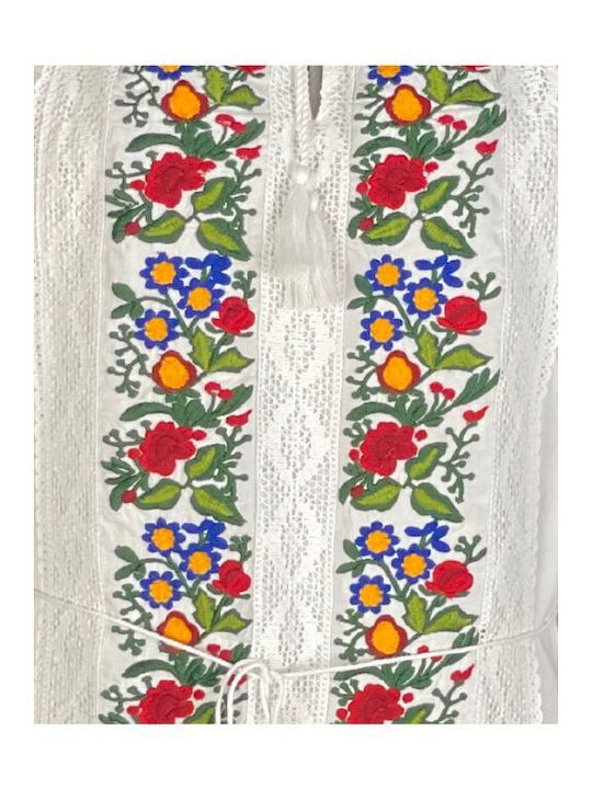 Sommer Midi Damenkleid Weiß