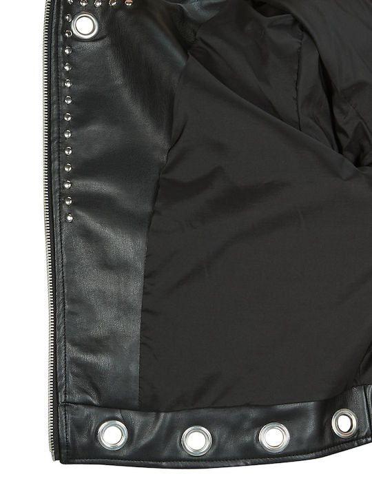 Leather Women's Biker Jacket Black